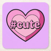 Schattigee Roze Hart Lavendel Onderzetters Set (Voorkant)