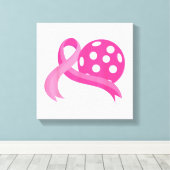 Schattigee roze hart lint pickleball borstkanker A Canvas Afdruk (Insitu (Houten vloer))