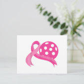 Schattigee roze hart lint pickleball borstkanker A Feestdagenkaart (Staand voorkant)