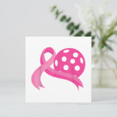 Schattigee roze hart lint pickleball borstkanker A Kaart (Staand voorkant)