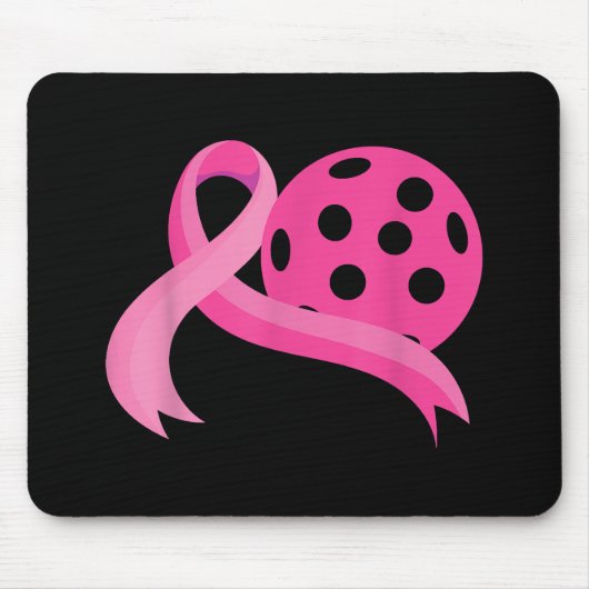 Schattigee roze hart lint pickleball borstkanker A Muismat (Voorkant)