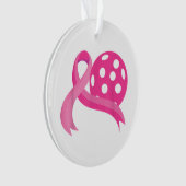 Schattigee roze hart lint pickleball borstkanker A Ornament (voorkant)