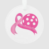 Schattigee roze hart lint pickleball borstkanker A Ornament (achterkant)