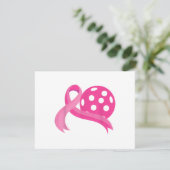 Schattigee roze hart lint pickleball borstkanker A RSVP Kaartje (Staand voorkant)