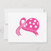 Schattigee roze hart lint pickleball borstkanker A RSVP Kaartje (Achterkant)