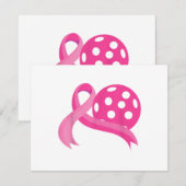 Schattigee roze hart lint pickleball borstkanker A RSVP Kaartje (Voorkant / Achterkant)