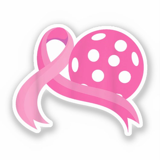 Schattigee roze hart lint pickleball borstkanker A Sticker (Voorkant)