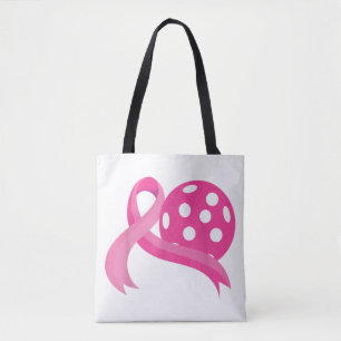 Schattigee roze hart lint pickleball borstkanker A Tote Bag