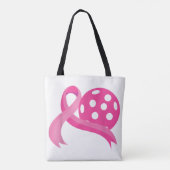 Schattigee roze hart lint pickleball borstkanker A Tote Bag (Achterkant)