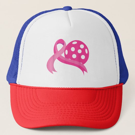 Schattigee roze hart lint pickleball borstkanker A Trucker Pet (Voorkant)