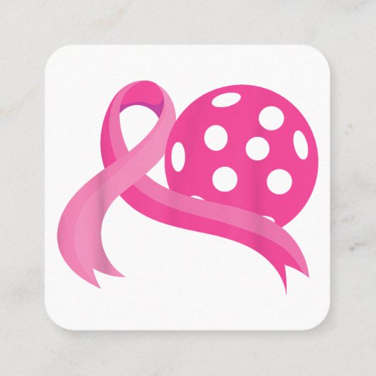 Schattigee roze hart lint pickleball borstkanker A Vierkante Visitekaartje (Achterkant)