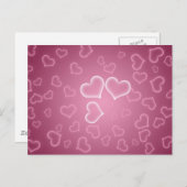 Schattigee roze harten achtergrond briefkaart (Voorkant / Achterkant)