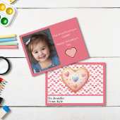 Schattigee Roze Harten Cookie Foto Classroom Valen Notitiekaartje