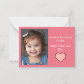 Schattigee Roze Harten Cookie Foto Classroom Valen Notitiekaartje (Achterkant)