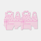 Schattigee roze harten en lint op maat bedankdoosjes (Uitgevouwen)