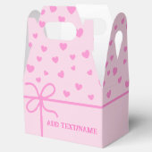 Schattigee roze harten en lint op maat bedankdoosjes (Geopend)