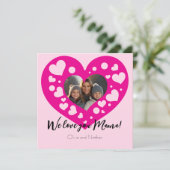 Schattigee Roze harten foto We love you Mama Feestdagenkaart (Staand voorkant)