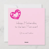 Schattigee Roze harten foto We love you Mama Feestdagenkaart (Achterkant)