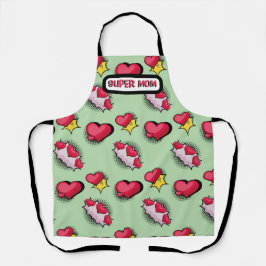 Schattigee roze harten gepersonaliseerde naam schort