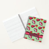 Schattigee roze harten gepersonaliseerde naam Spir Notitieboek (Binnen)