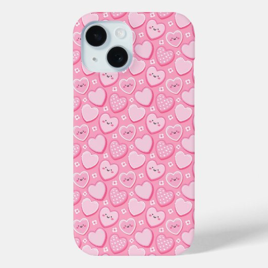 Schattigee Roze Harten Meisje iPhone / iPad case (Achterkant)