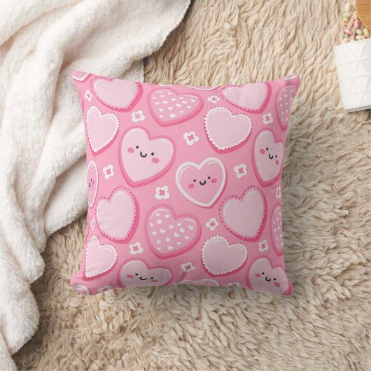 Schattigee roze harten meisje kamer kussen (Deken)