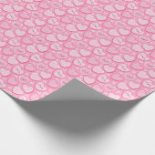 Schattigee roze harten meisje verjaardagsfeestje cadeaupapier (Hoek)