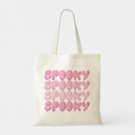 Schattigee Roze Herhaal Spooky Halloween Canvas ta Tote Bag