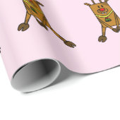 Schattigee Roze Herten Tekenen Kinder Kerst Cadeaupapier (Rol Hoek)