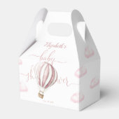 Schattigee Roze Hete Luchtballon Meisje Baby showe Bedankdoosjes (Voorkant Zijde)