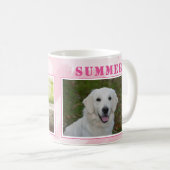 Schattigee Roze Hond Pet 2 Fotocollage Koffiemok (Voorkant rechts)