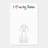 Schattigee roze hondenpoedel gepersonaliseerd post-it® notes (Voorkant)