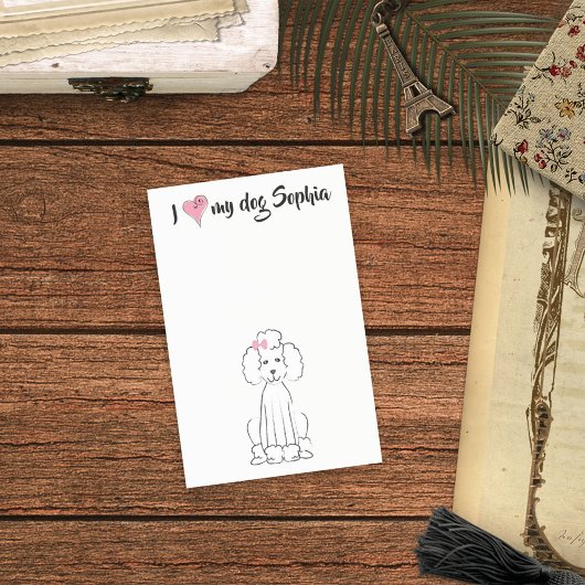 Schattigee roze hondenpoedel gepersonaliseerd post-it® notes