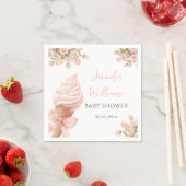 Schattigee Roze Ice Cream Cone Bow Baby Girl Showe Servet (Insitu)
