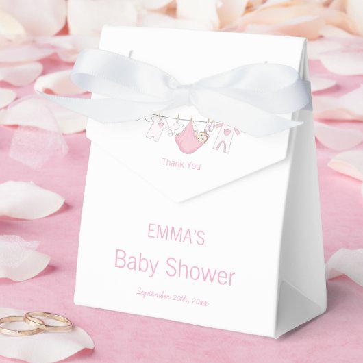 Schattigee Roze illustratie Baby shower Dank U Bedankdoosjes (Huwelijk)