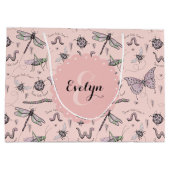 Schattigee roze insecten monogram meisje groot cadeauzakje (Achterkant)