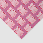 Schattigee Roze Kat Gelukkige Verjaardag Tissuepapier (Detail)