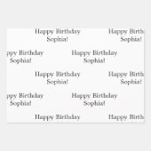 Schattigee roze kat Happy Birthday gepersonaliseer Inpakpapier Vel (Voorkant 2)