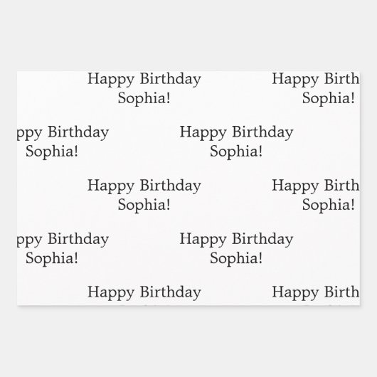 Schattigee roze kat Happy Birthday gepersonaliseer Inpakpapier Vel (Voorkant 2)