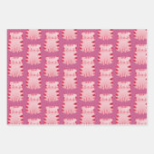 Schattigee roze kat Happy Birthday gepersonaliseer Inpakpapier Vel (Voorkant)