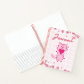 Schattigee roze kat Journal 🌸😺✨🍓 Notitieboek (Binnen)