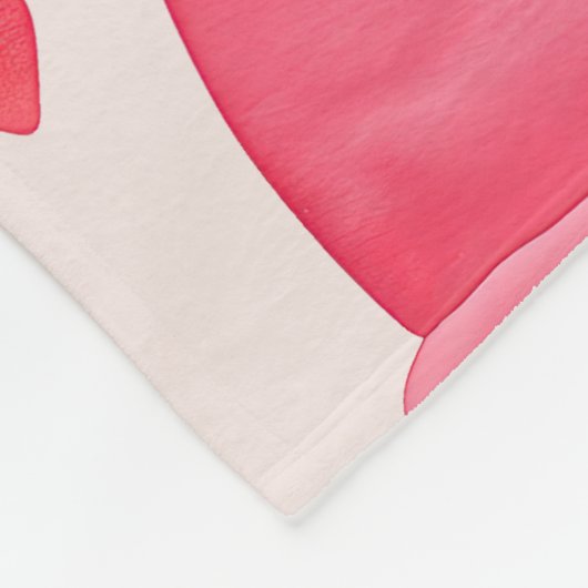 Schattigee roze kattenharten fleece deken (Hoek)