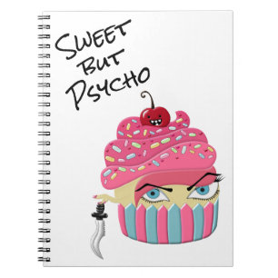 Schattigee Roze Kawaii Cupcake Tekening Enge Hallo Notitieboek
