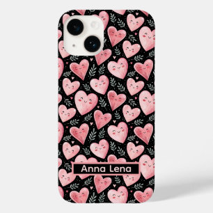 Schattigee roze kawaii harten iPhone / iPad case