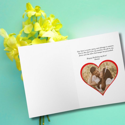 Schattigee Roze Kersen & Hart Foto, Romantische ve Kaart