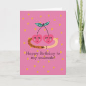 Schattigee Roze Kersen & Hart Foto, Romantische ve Kaart (Voorkant)