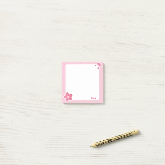 Schattigee roze kersenbloesem plaknotities post-it® notes (Op bureau)