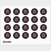 Schattigee Roze Kerst Coquette Bow Santa Hot Cocoa Ronde Sticker (Vel)