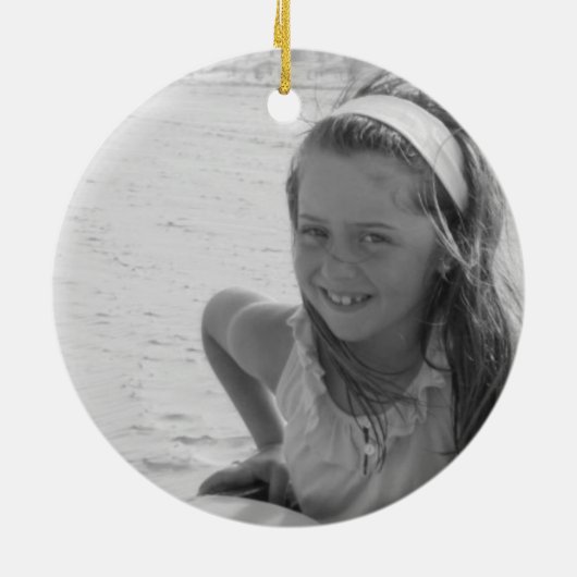 Schattigee Roze Kerst Engel Hart Aangepaste Fotona Keramisch Ornament (Achterkant)