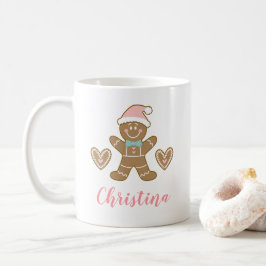 Schattigee Roze Kerst Gingerbread Man Mok